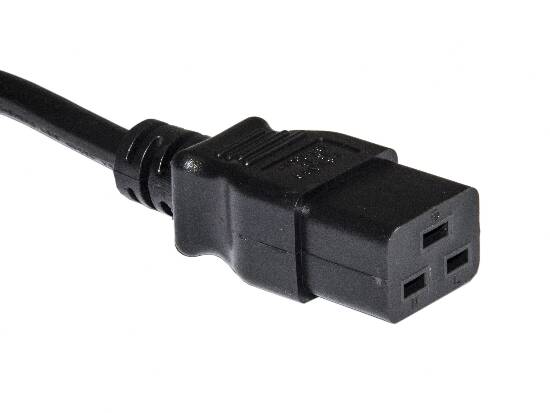 CAVO ALIMENTAZIONE CONNETTORI C14 MASCHIO C19 FEMMINA MT 1,80