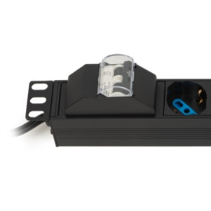 MULTIPRESA ALIMENTAZIONE PER RACK 19" CON 8 PRESE UNIVERSALI TRIPOLARI/SCHUKO MAGNETOTERMICA