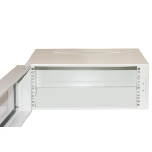 ARMADIO RACK 19" 4U PROFONDITA' 360 MM COLORE GRIGIO CON PORTA VETRO (AxPxL) CM 21x36x54