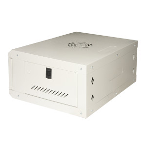ARMADIO RACK 19" 4U LINK SERIE LIGHT COLORE GRIGIO CON PORTA VETRO (AxPxL) MM 240X400X530 RIPIANO INCLUSO