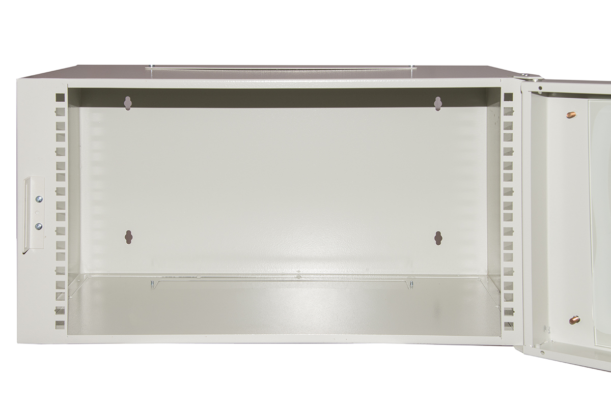 ARMADIO RACK 19" 6U PROFONDITA' 360 MM COLORE GRIGIO PORTA IN VETRO