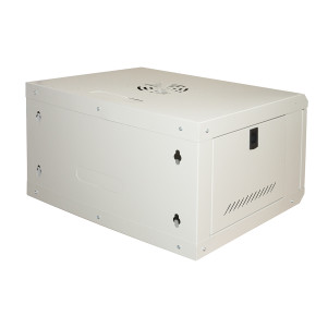 ARMADIO RACK 19" 6U LINK SERIE LIGHT COLORE GRIGIO CON PORTA VETRO (AxPxL) MM 300X400X530 RIPIANO INCLUSO