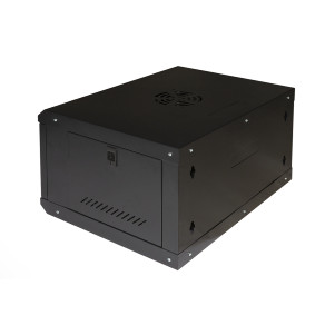 ARMADIO RACK 19" 6U LINK SERIE LIGHT COLORE NERO CON PORTA VETRO (AxPxL) MM 300X400X530 RIPIANO INCLUSO