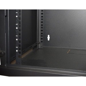 ARMADIO RACK 19" 6 UNITA' DA MURO PER RETI (A)350 X (L)540 X (P) 450 MM COLORE NERO PORTA VETRO