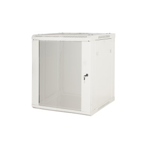 ARMADIO RACK 19" 9 UNITA' DA MURO A) 500 x (L) 600 x (P) 450 GRIGIO DISASSEMBLATO PORTA VETRO