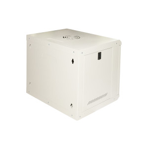 ARMADIO RACK 19" 9U  LINK SERIE LIGHT COLORE GRIGIO CON PORTA VETRO (AxPxL) MM 450X400X530 RIPIANO INCLUSO
