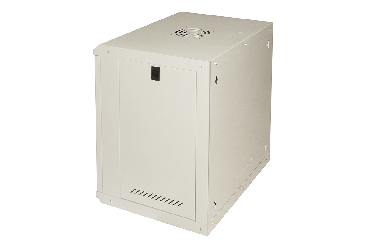 ARMADIO RACK 19" 12U LINK SERIE LIGHT COLORE GRIGIO CON PORTA VETRO (AxPxL) MM 600X400X530 RIPIANO INCLUSO