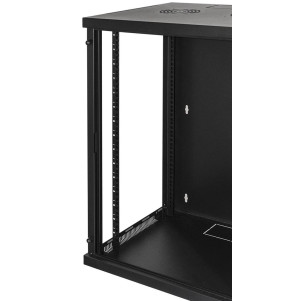 ARMADIO RACK 19" 15 UNITA' DA MURO PER RETI (A)750 X (L)540 X (P) 450 MM COLORE NERO PORTA VETRO
