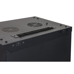 ARMADIO RACK 19" 15 UNITA' DA MURO (A) 770 x (L) 600 x (P) 450 NERO DISASSEMBLATO PORTA VETRO