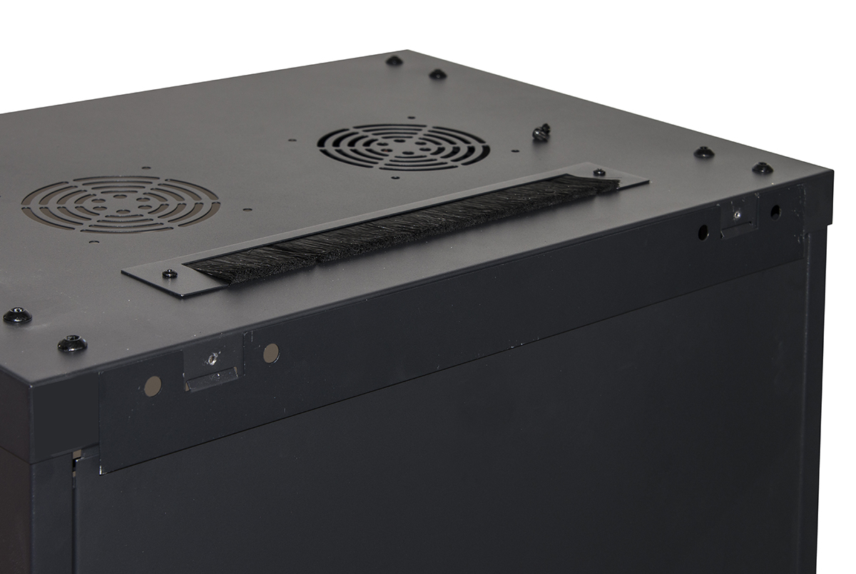 ARMADIO RACK 19" 18 UNITA' DA MURO (A) 905 x( L) 600 x (P) 450 NERO DISASSEMBLATO PORTA VETRO