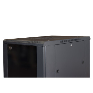 ARMADIO RACK PER RETI 19" 22U (A)1166, (L)600, (P)800 COLORE NERO PORTA VETRO