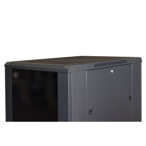 ARMADIO RACK PER RETI 19" 22U (A)1166, (L)600, (P)800 COLORE NERO PORTA VETRO DISASSEMBLATO