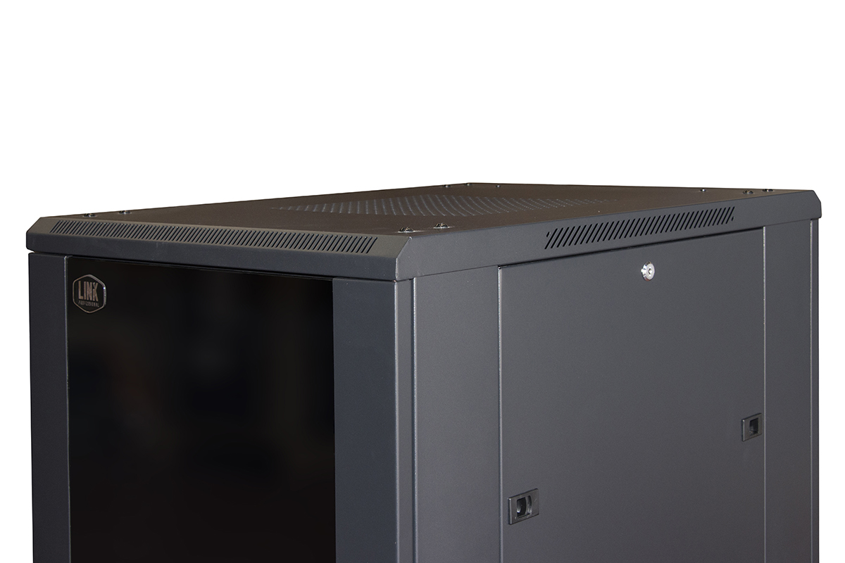 ARMADIO RACK PER RETI 19" 22U (A)1166, (L)600, (P)800 COLORE NERO PORTA VETRO DISASSEMBLATO