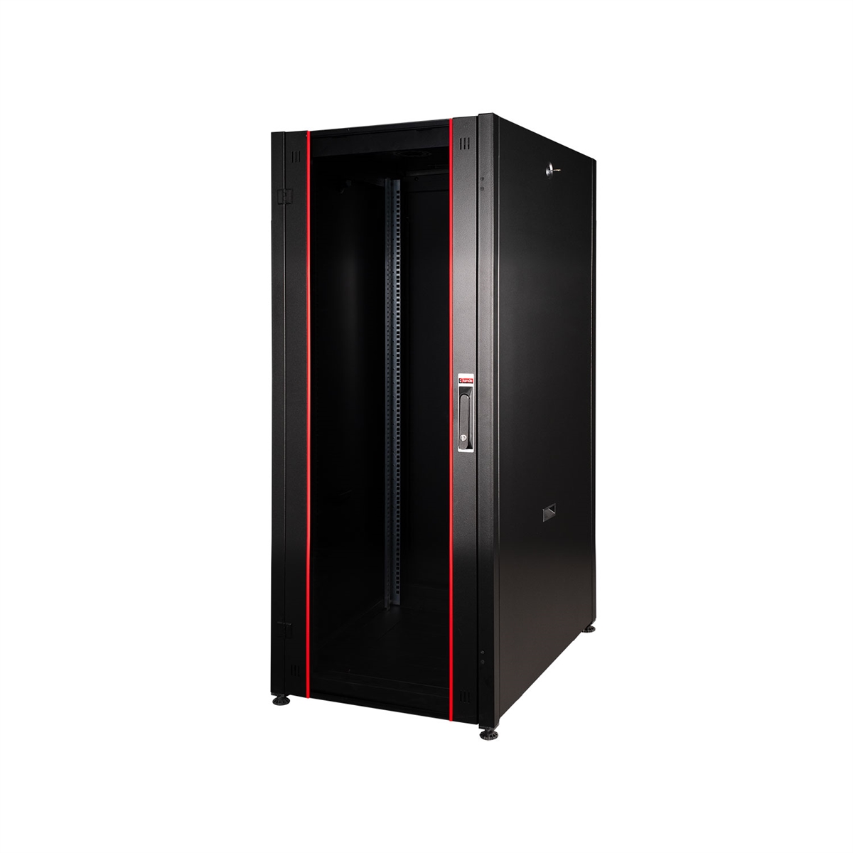 ARMADIO RACK 19" 26U 600X1000 SERIE EAVI PORTA VETRO COLORE NERO SERIE EAVI