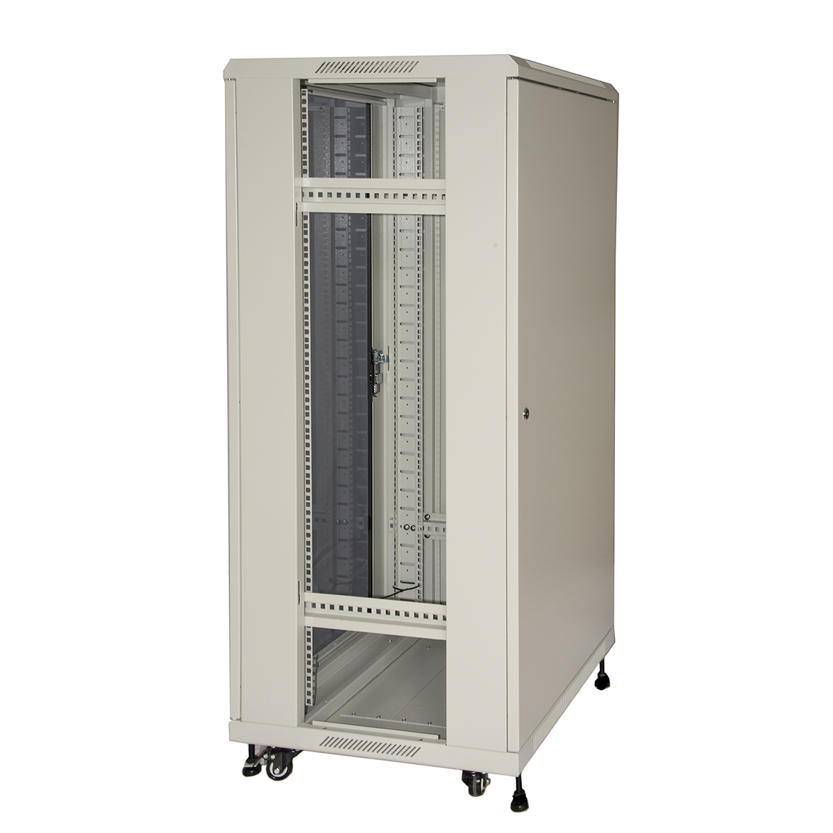 ARMADIO RACK 19" 27U (A)1388 (L)600 (P)600 COLORE GRIGIO PORTA VETRO DISASSEMBLATO