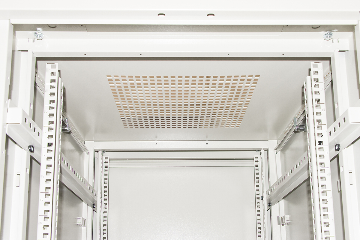 ARMADIO RACK 19" PER RETI 27U (A)1388 (L)600 (P)800 COLORE GRIGIO PORTA VETRO DISASSEMBLATO