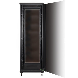 ARMADIO RACK 19" PER RETI 37U (A)1770, (L)600, (P)800 COLORE NERO PORTA VETRO