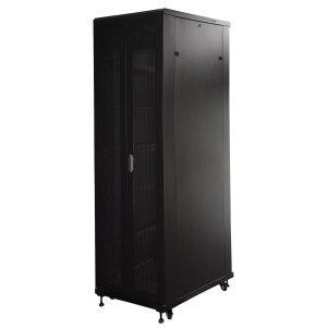 ARMADIO RACK 19" 42U (A)2055, (L)600, (P)1000 COLORE NERO DISASSEMBLATO PORTA TRAFORATA