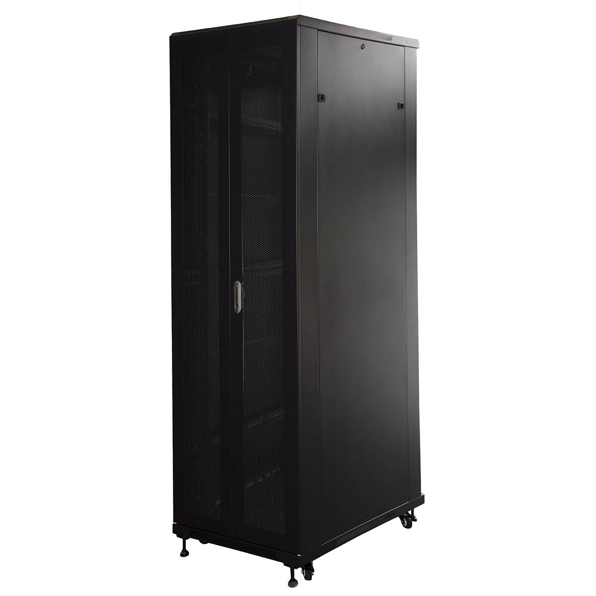 ARMADIO RACK 19" 42U (A)2055, (L)600, (P)1000 COLORE NERO DISASSEMBLATO PORTA TRAFORATA