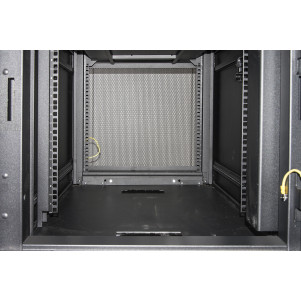 ARMADIO RACK 19" 42U CON 4 COMPARTIMENTI 1992(A) x 1070(P) X 600(L) NERO PORTE TRAFORATE