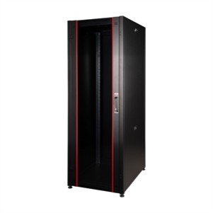 ARMADIO RACK PER RETI 19" 42U (A)2000, (L)600, (P)600 COLORE NERO PORTA TRAFORATA SERIE EAVI