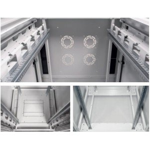ARMADIO RACK PER RETI 19" 42U (A)2002, (L)600, (P)600 COLORE GRIGIO PORTA VETRO SERIE EAVI