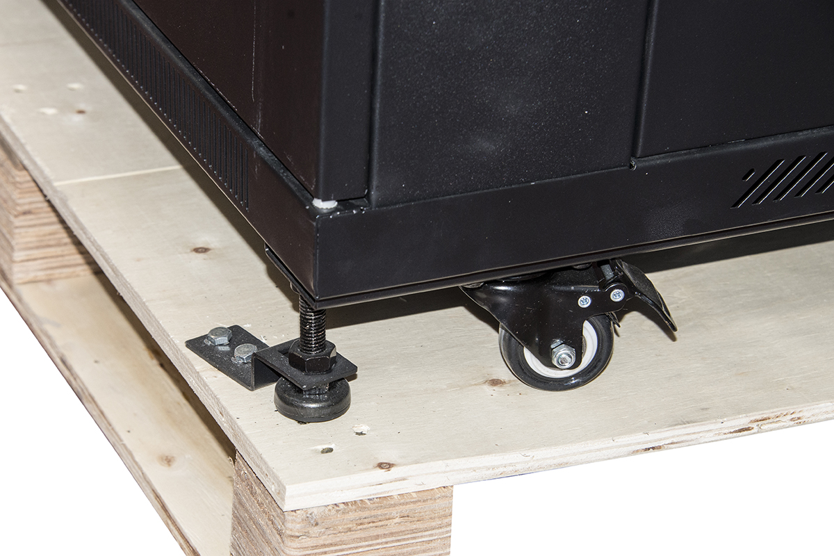 ARMADIO RACK 19" 42U (A)2055, (L)800, (P)1000 PORTA VETRO COLORE NERO CON GUIDACAVI  LATERALE