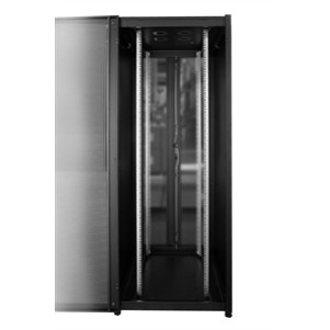 ARMADIO RACK PER RETI 19" 42U (A)2002, (L)800, (P)1000 COLORE NERO PORTA TRAFORATA SERIE EAVI