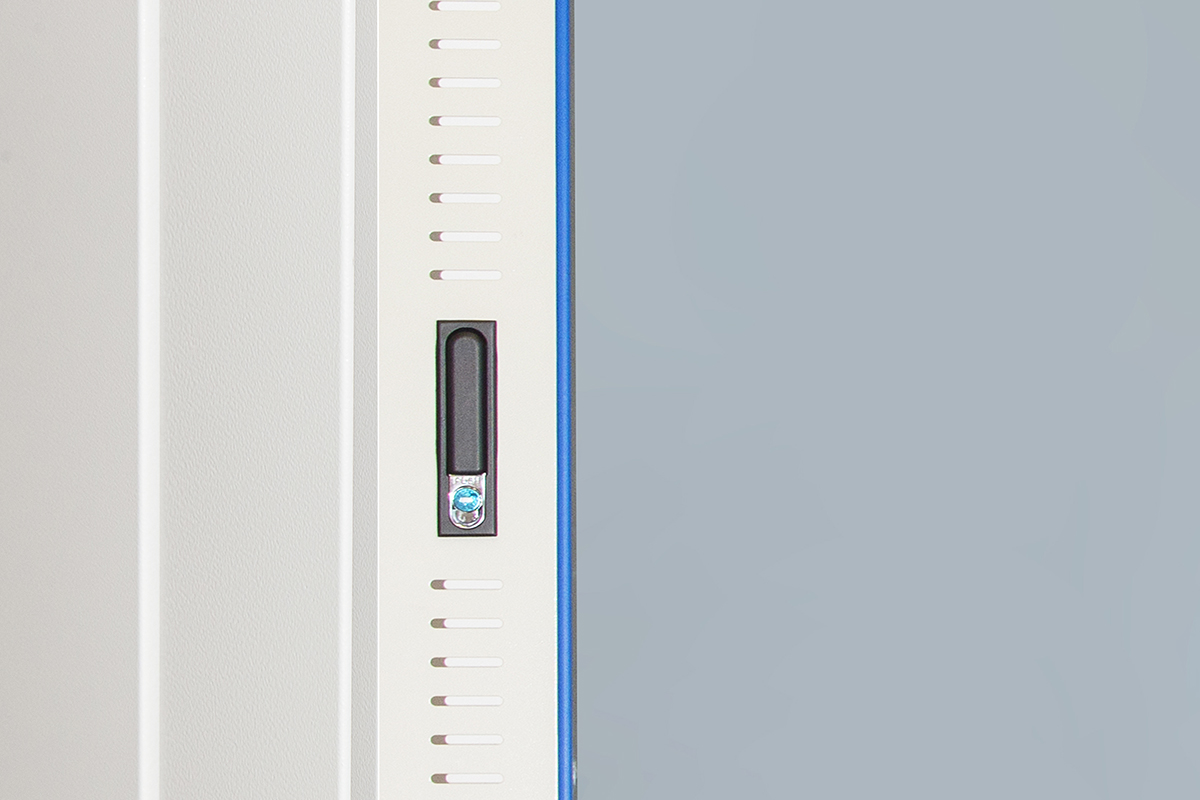 ARMADIO RACK 19" 42U (A)2055, (L)800, (P)1000 PORTA VETRO COLORE GRIGIO CON GUIDACAVI  LATERALE