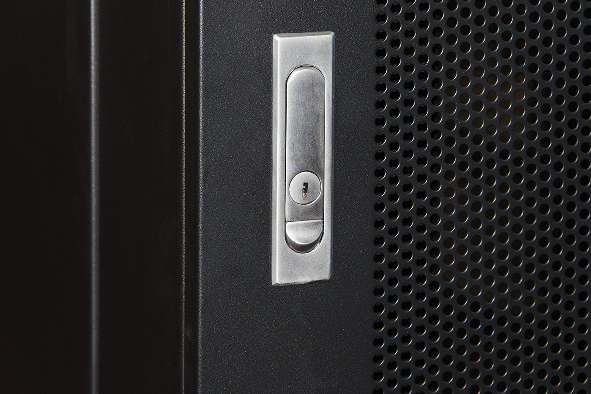 ARMADIO RACK 19" 42U (A)2055, (L)800, (P)800 COLORE NERO PORTA TRAFORATA CON GUIDACAVI  LATERALE