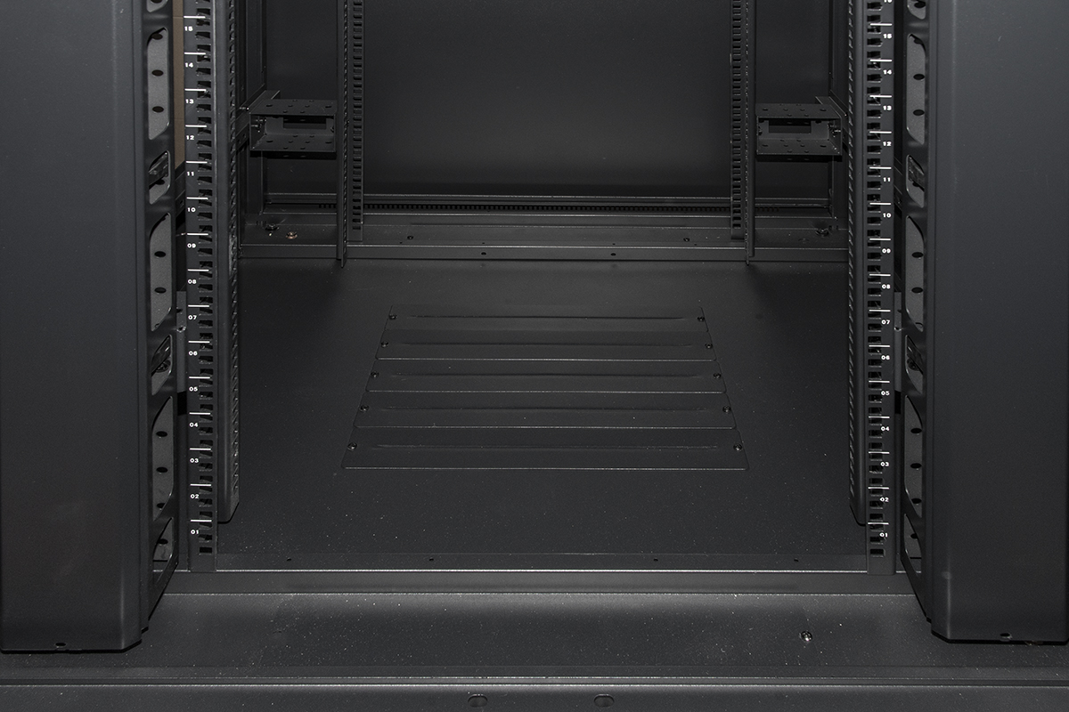 ARMADIO RACK 19" 42U (A)2055, (L)800, (P)800 COLORE NERO PORTA VETRO CON GUIDACAVI LATERALE