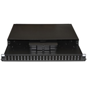 PANNELLO FIBRA OTTICA 19" CON 24 PORTE SC DUPLEX PROFONDITA' 250 MM NERO CON ACCESSORI