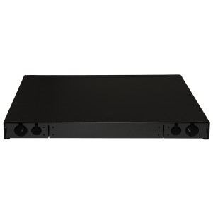 PANNELLO FIBRA OTTICA 19" CON 24 ADATTATORI SC DUPLEX OM4 PROFONDITA' 250 MM COLORE NERO