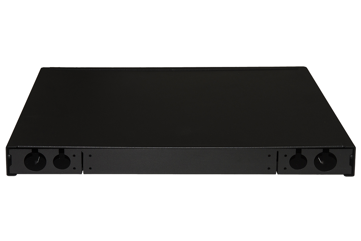 PANNELLO FIBRA OTTICA 19" CON 24 ADATTATORI SC DUPLEX OM4 PROFONDITA' 250 MM COLORE NERO