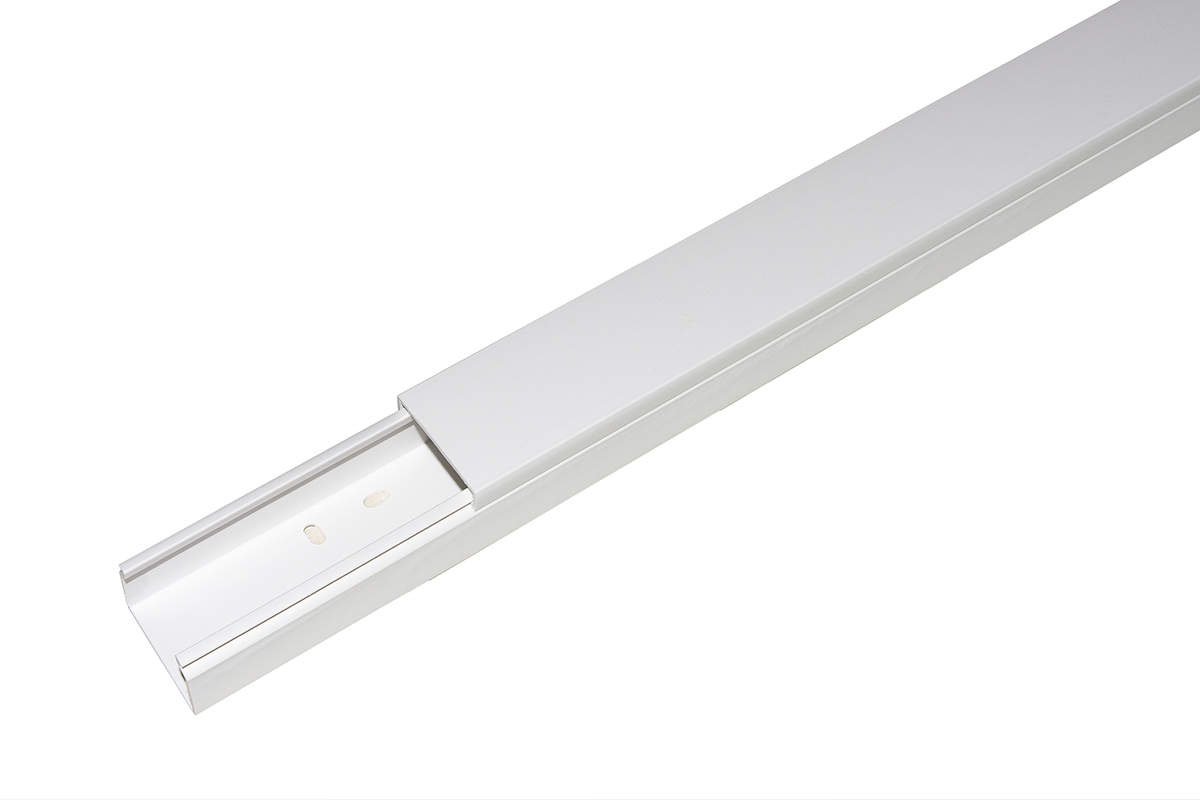 CONFEZIONE 8 CANALINE PASSACAVI ADESIVE IN PVC MT 1 DIMENSIONI 40x25 MM CON COPERCHIO SCORREVOLE BIANCO (8 MT IN TOTALE)