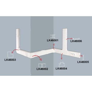 CONFEZIONE 6 ANGOLI 90° A L PER CANALINA LINK LK46118 MM. 46X18