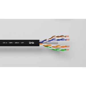 CAVO SOLIDO U/UTP PER RETI CATEGORIA 6 AWG24 IN RAME PER ESTERNO GUAINA PE MATASSA 500MT
