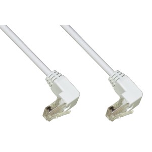 CAVO RETE UTP CAT. 5E NON SCHERMATO MT. 0,5 COLORE BIANCO 2 CONNETTORI 90°