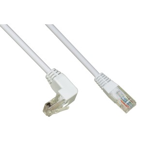 CAVO RETE UTP CAT. 5E NON SCHERMATO MT. 3 COLORE BIANCO 1 CONNETTORE 90°