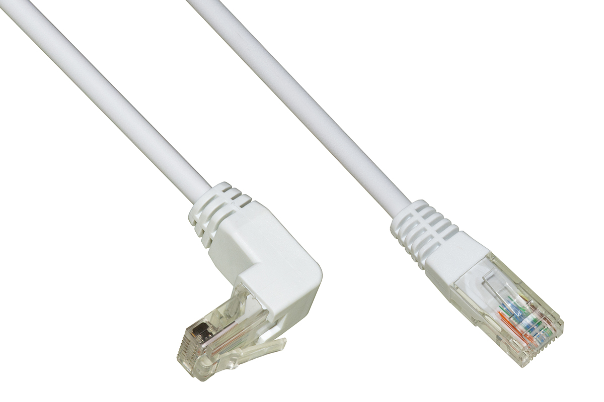 CAVO RETE UTP CAT. 5E NON SCHERMATO MT. 5 COLORE BIANCO 1 CONNETTORE 90°