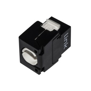 PRESA RETE KEYSTONE JACK RJ45 CATEGORIA 5E UTP TOOLESS COLORE NERO 180° CONTATTI DORATI 50 MICRON