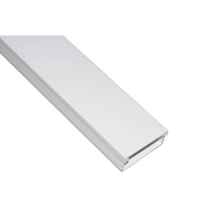 CANALINA PASSACAVI IN PVC MM 60x25 MT 2 CON COPERCHIO SCORREVOLE BIANCO