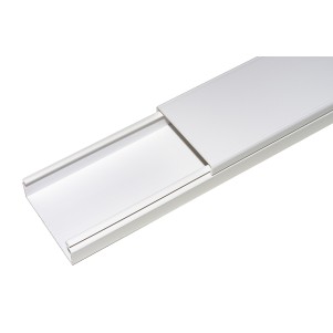 CONFEZIONE 6 CANALINE PASSACAVI IN PVC MM 60x25 MT 1 CON COPERCHIO SCORREVOLE BIANCO (6 MT IN TOTALE)