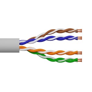 MATASSA CAVO RETE CATEGORIA 6A NON SCHERMATO UTP AWG24 HALOGENFREE FLESSIBILE COLORE GRIGIO MT.100