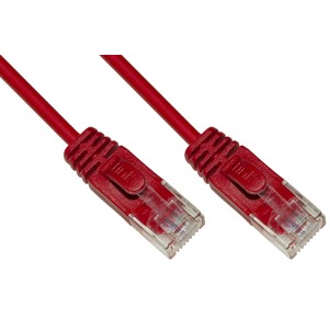CAVO RETE CATEGORIA 6 NON SCHERMATO UTP COLORE ROSSO HALOGENFREE MT 5 SLIM