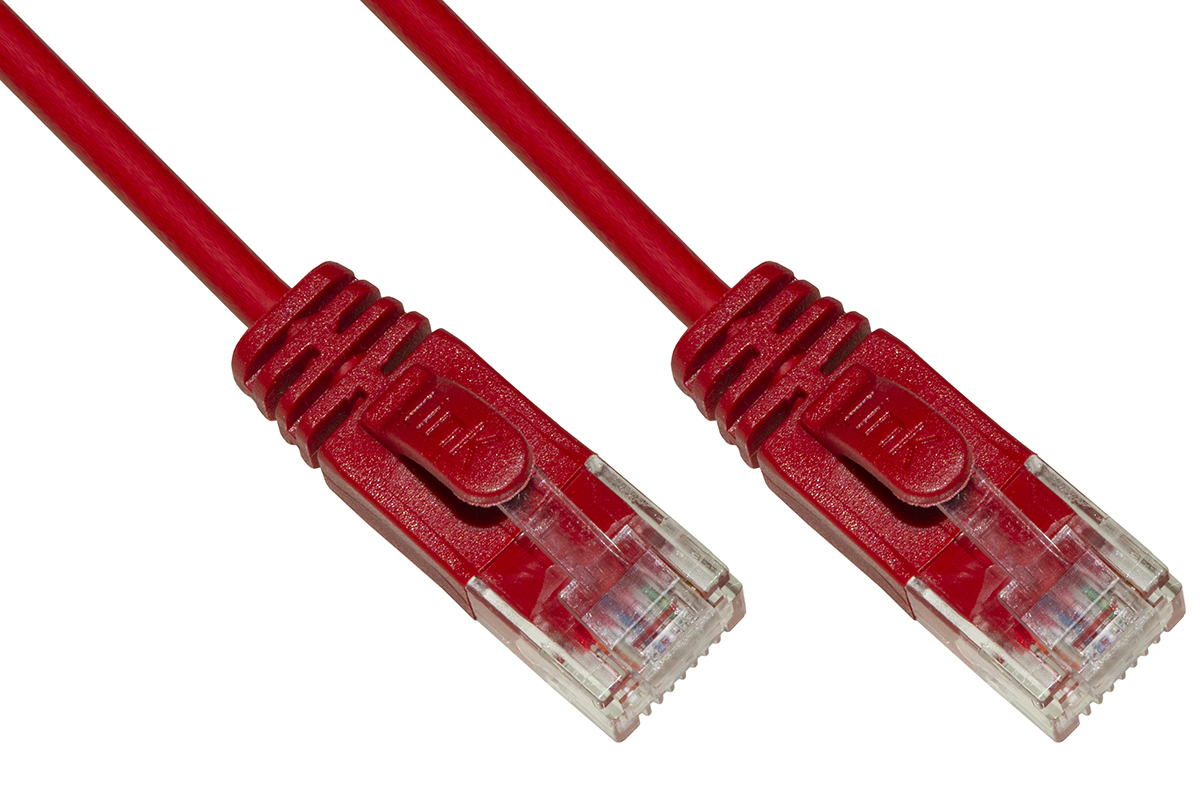 CAVO RETE CATEGORIA 6 NON SCHERMATO UTP COLORE ROSSO HALOGENFREE MT 5 SLIM
