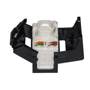 PRESA RETE KEYSTONE JACK RJ45 CATEGORIA 6 UTP TOOLESS COLORE NERO 180° CONTATTI DORATI 50 MICRON