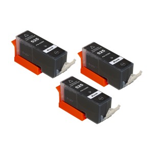 CONFEZIONE 3 CARTUCCE COMPATIBILI CANON IP 4850, MG5150, MG5250 BK PGI-525BK ALTA CAPACITA' CONFEZIONE BULK
