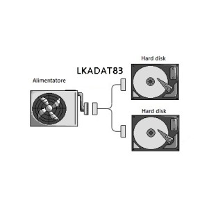 CAVETTO SDOPPIATORE SATA INTERNO 1 MASCHIO - 2 X FEMMINA CM 20