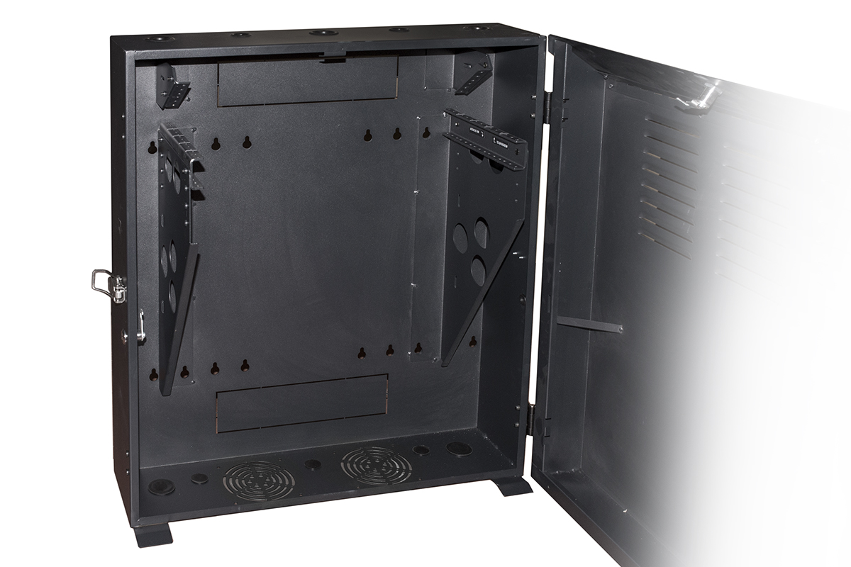 ARMADIO RACK 19" DA MURO VERTICALE 5U MISURE MM 650X730X248 COLORE NERO PER SERVER PROFONDI FINO A 58 CM, CON MONTANTI REGOLABILI